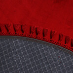 Round Tassel Rug // Red (3.9' x 3.9')