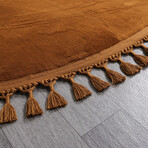 Round Tassel Rug // Brown (3.9' x 3.9')