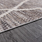 Halıstores Scandinavian Patterned Decorative Rug // Brown // 4.9' x 7.6'