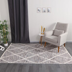 Halıstores Scandinavian Patterned Decorative Rug // Brown // 4.9' x 7.6'