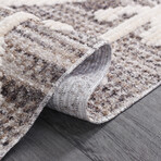 Halıstores Scandinavian Patterned Decorative Rug // Brown + White // 4.9' x 7.6'