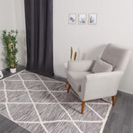 Halıstores Scandinavian Patterned Decorative Rug // Brown // 4.9' x 7.6'