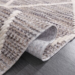 Halıstores Scandinavian Patterned Decorative Rug // Brown // 4.9' x 7.6'