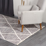 Halıstores Scandinavian Patterned Decorative Rug // Brown // 4.9' x 7.6'