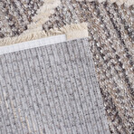 Halıstores Scandinavian Patterned Decorative Rug // Brown + White // 4.9' x 7.6'