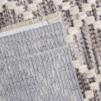 Halıstores Scandinavian Patterned Decorative Rug // Brown + Beige // 4.9' x 7.6'