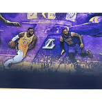 LeBron James // Autographed Lakers Game-Used Floor in Case #1/23