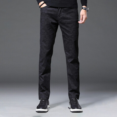 Plaid Chino Pants // Style 1 // Black (38)