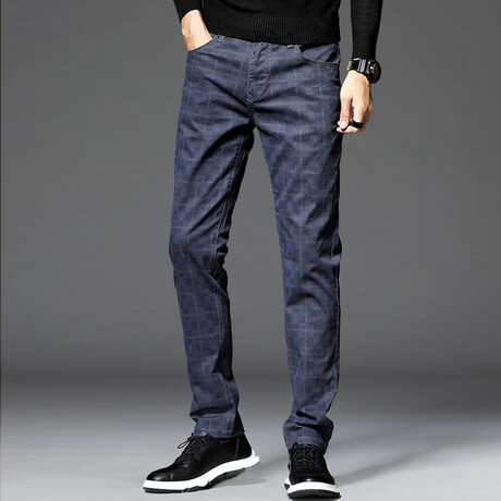 Plaid Chino Pants // Style 1 // Blue (36) - Celino Chino Pants