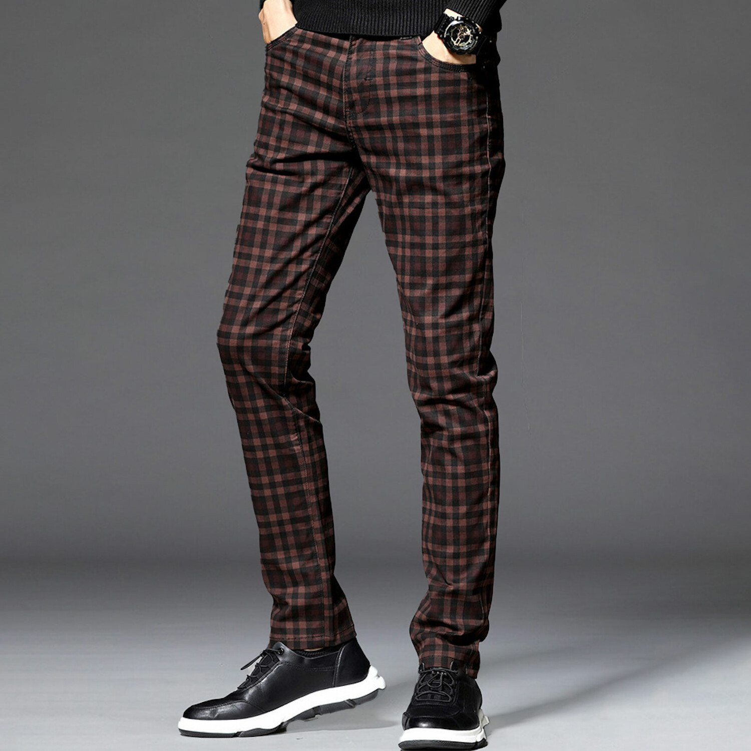 Plaid Chino Pants // Brown (33) - Celino Chino Pants - Touch of Modern