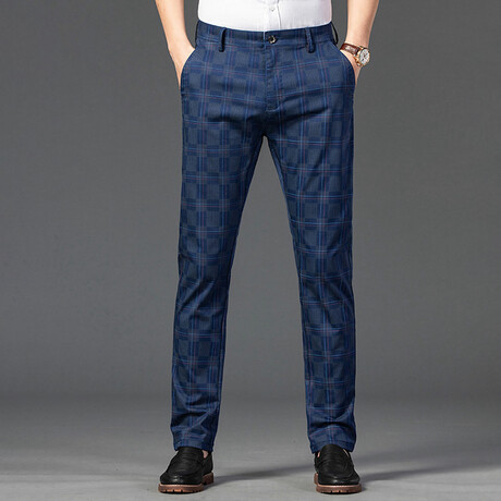 Plaid Chino Pants // Style 3 // Blue (30) - Celino Chino Pants - Touch ...
