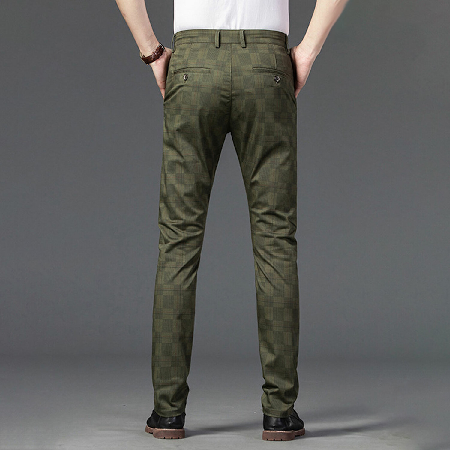 Plaid Chino Pants // Style 1 // Green (32) - Celino Chino Pants - Touch ...