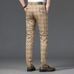 Plaid Chino Pants // Tan (33)