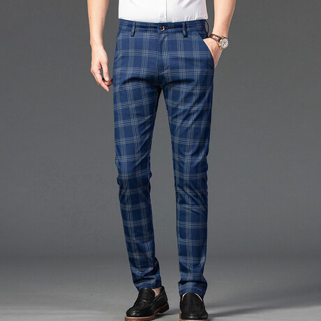 Plaid Chino Pants // Style 4 // Blue (36) - Celino Chino Pants - Touch ...