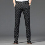 Plaid Chino Pants // Style 2 // Black (33)