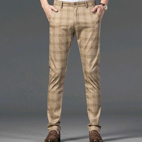 Plaid Chino Pants // Tan (36) - Celino Chino Pants - Touch of Modern