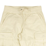 Sateen Cargo Pants // Eggshell White (XS)