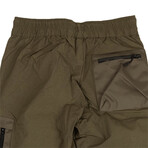 High Shrunk Nylon Cargo Pants // Olive Green (XS)