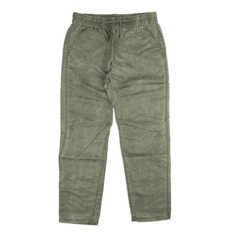 Washed Drawstring Cargo Pants // Spruce Green (XS)
