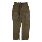High Shrunk Nylon Cargo Pants // Olive Green (XS)