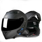 Bluetooth Motorcycle Helmet // Black Visor // Black (XL)