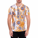 Greek Key Motif Graphic Tee // White (L)