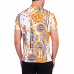 Greek Key Motif Graphic Tee // White (L)