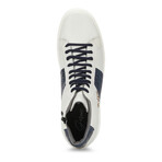 613's High Top Sneaker // White + Navy Croco (US: 8)