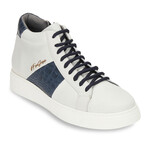 613's High Top Sneaker // White + Navy Croco (US: 9.5)