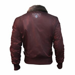 B-15 Bomber Jacket + Patches // Burgundy (S)