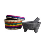 Molcajete in Palm Basket