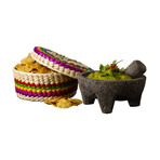 Molcajete in Palm Basket