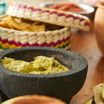 Molcajete in Palm Basket