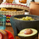 Molcajete in Palm Basket