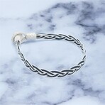 Royal Braid // White + Black // Unisex Bracelet (S // 6.7")
