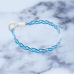 Royal Braid // White + Blue // Unisex Bracelet (S // 6.7")
