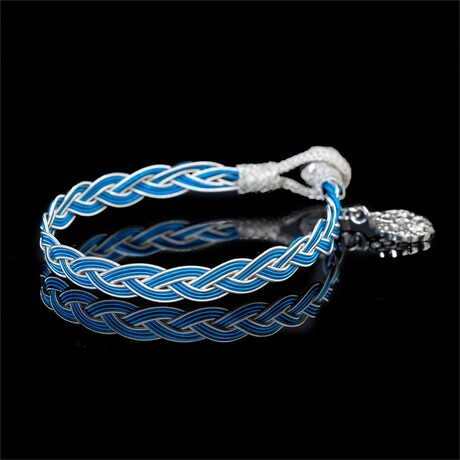 Royal Braid // White + Blue // Unisex Bracelet (S // 6.7")
