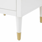 Modern Stanton Nightstand // 2 Full Extensions Drawers and Solid Wood Legs // Set of 2 (White)