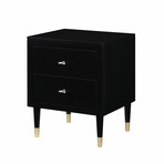 Modern Stanton Nightstand // 2 Full Extensions Drawers and Solid Wood Legs // Set of 2 (White)