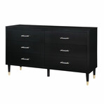 Modern Stanton Dresser // 6 Full Extensions Drawers + Solid Wood Legs (White)