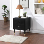 Modern Stanton Nightstand // 2 Full Extensions Drawers + Solid Wood Legs (White)