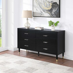 Modern Stanton Dresser // 6 Full Extensions Drawers + Solid Wood Legs (White)