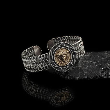 Medusa Medallion Cuff Bracelet