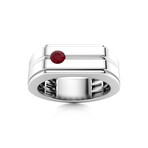 V3 Ruby Men's Ring // 14k White Gold (Size:8)