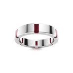 Natural Ruby Men's Ring // 14k White Gold (Size:10.5)