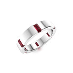 Natural Ruby Men's Ring // 14k White Gold (Size:10.5)