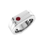 V3 Ruby Men's Ring // 14k White Gold (Size:7)