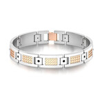 Black Diamond Men's Open Box Clasp Bracelet // 14k White Gold