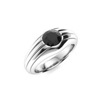 Black Diamond Men's Ring // 14k White Gold (Size:7)