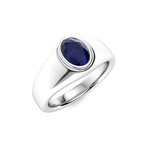 Sapphire Men's Ring // 14k White Gold (Size:7)